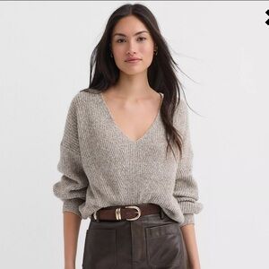 Loft Angled Ribbed V-Neck Sweater